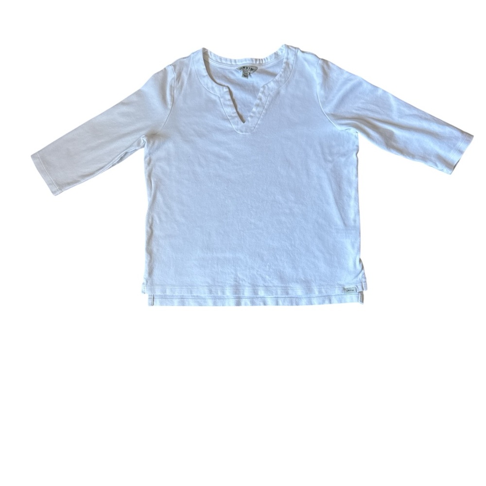 ORVIS Ladies' 3/4 Sleeve Pima Cotton Tee/Top with Side Slits SIZE SMALL - Picture 4 of 6